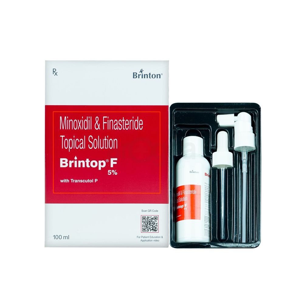 Brinton Brintop F 5% Minoxidil & Finasteride Topical Solution with Transcutol P  