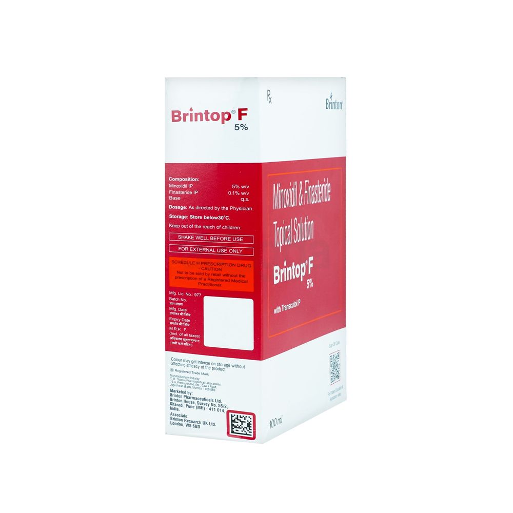 Brinton Brintop F 5% Minoxidil & Finasteride Topical Solution with Transcutol P  