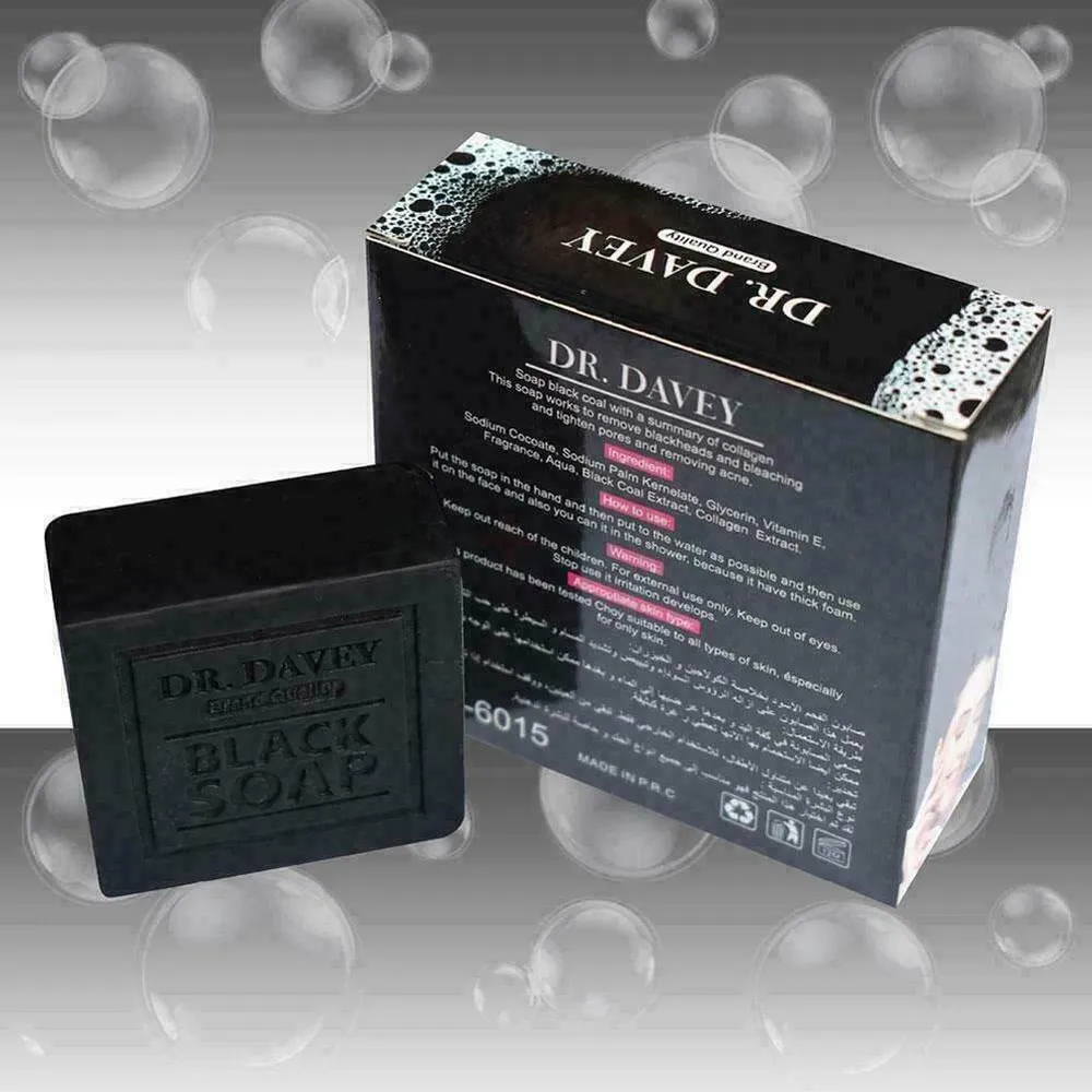 Dr. Davey Black Soap with Collagen & Charcoal for Deep Cleansing  