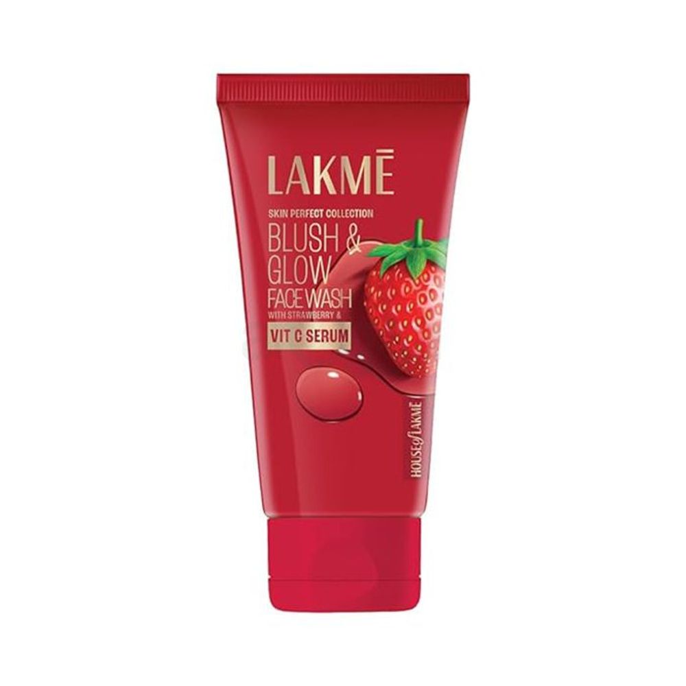 Lakme Blush & Glow Strawberry Hydrating Face Wash with Vitamin C Serum  