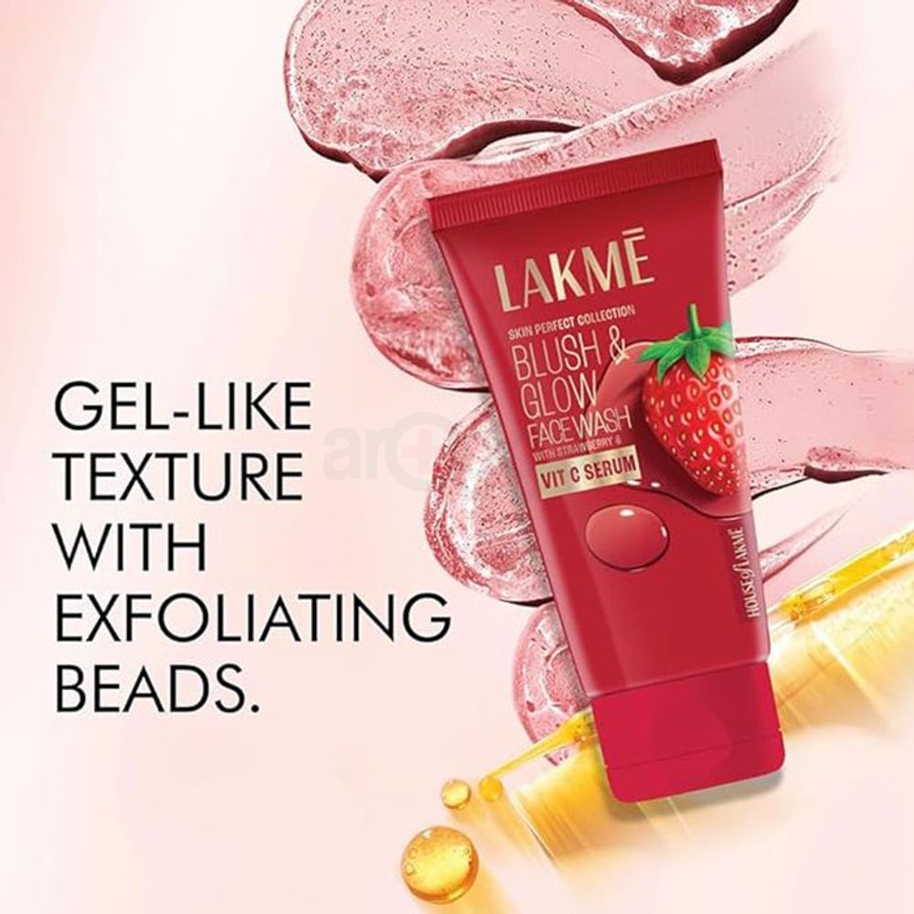 Lakme Blush & Glow Strawberry Hydrating Face Wash with Vitamin C Serum  