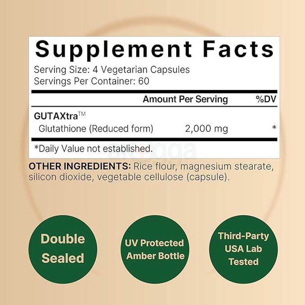 Glutathione Supplement 2,000mg Per Serving, 240 Veggie Capsules  