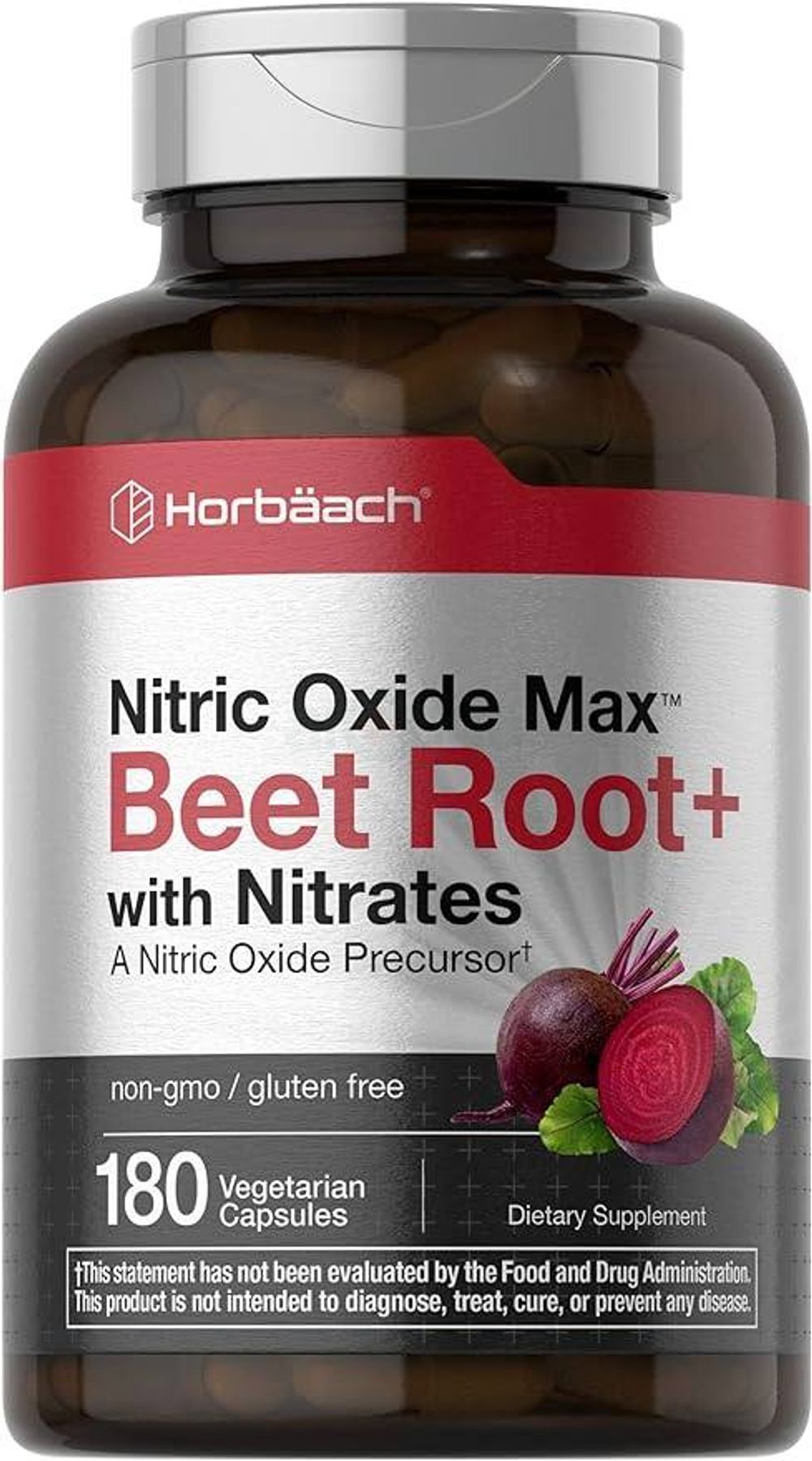 Nitric Oxide Beet Root Capsules and Precursor | with Nitrates | 180 Count   