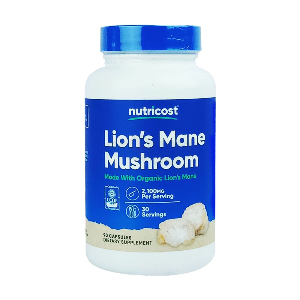 Nutricost Lion's Mane Mushroom Capsules 2100mg, 30 Servings , Vegetarian, Gluten Free, 550mg Per Capsule, 90 Capsules  