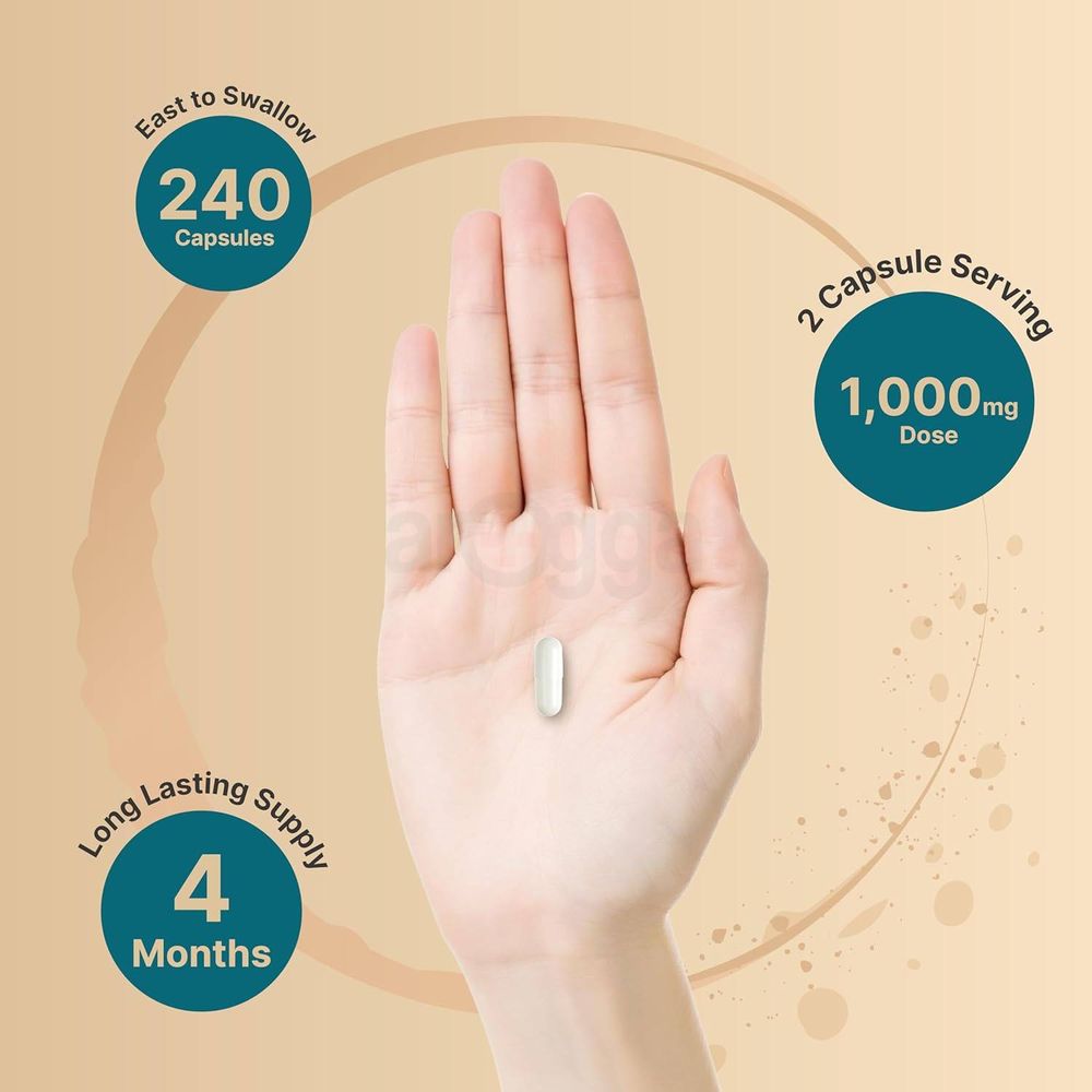 NatureBell Magnesium Glycinate Supplement 1,000mg | 500mg Per Capsule, 240 Pills   