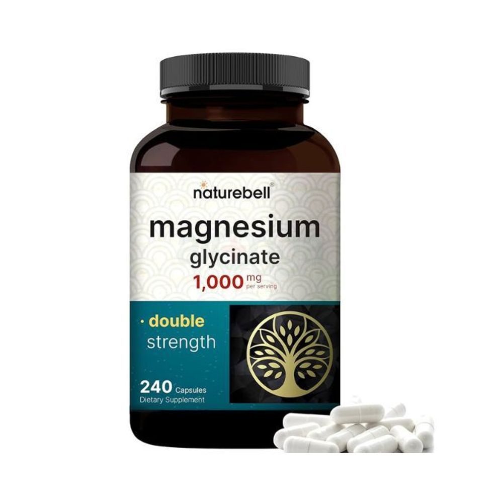 NatureBell Magnesium Glycinate Supplement 1,000mg | 500mg Per Capsule, 240 Pills   