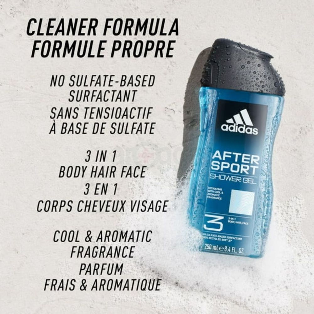 Adidas After Sport Shower Gel 3-In-1 Men 250ml  