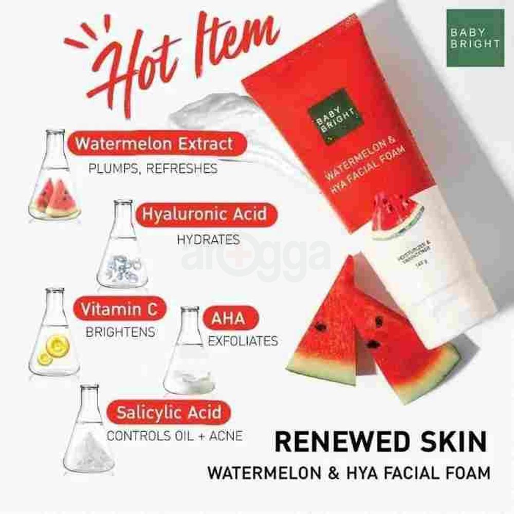 Baby Bright Watermelon & Hya Facial Foam  