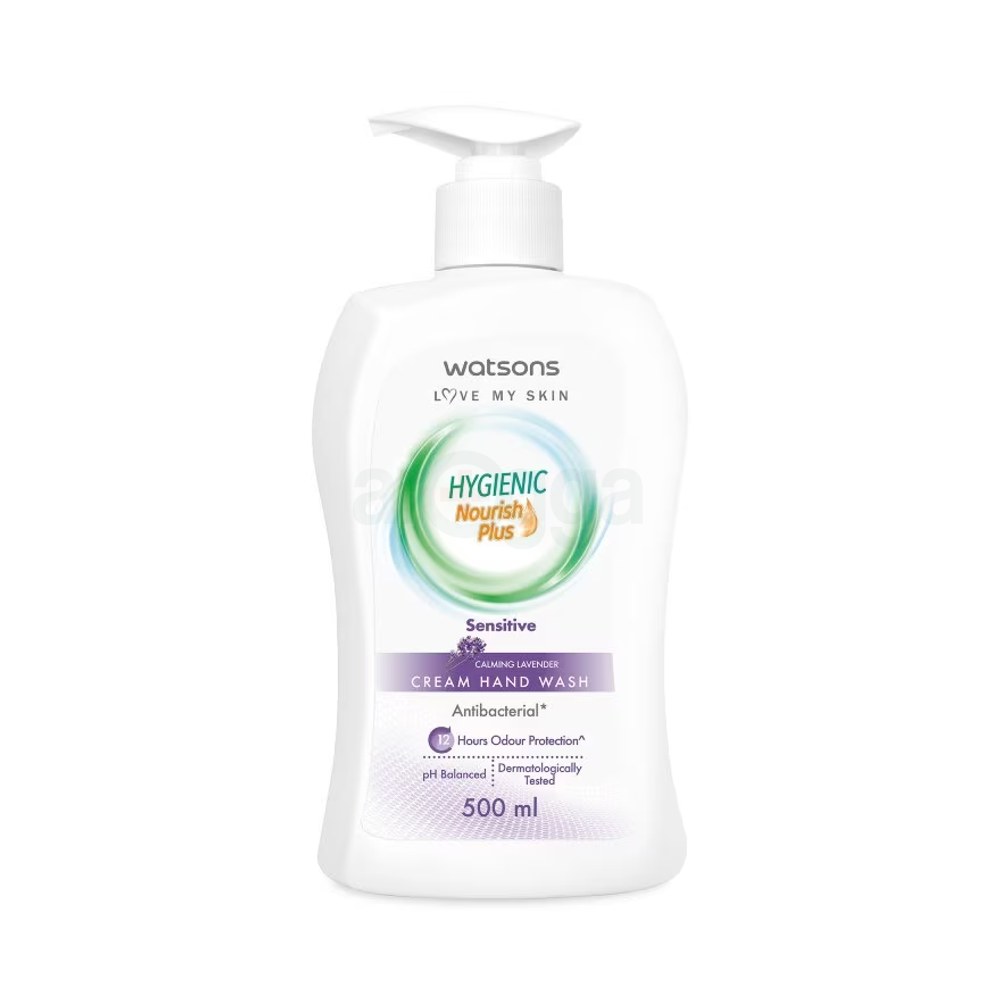Watsons Love My Skin Hygienic Nourish Plus Calming Lavender Cream Hand Wash for Sensitive  Skin 500ml  