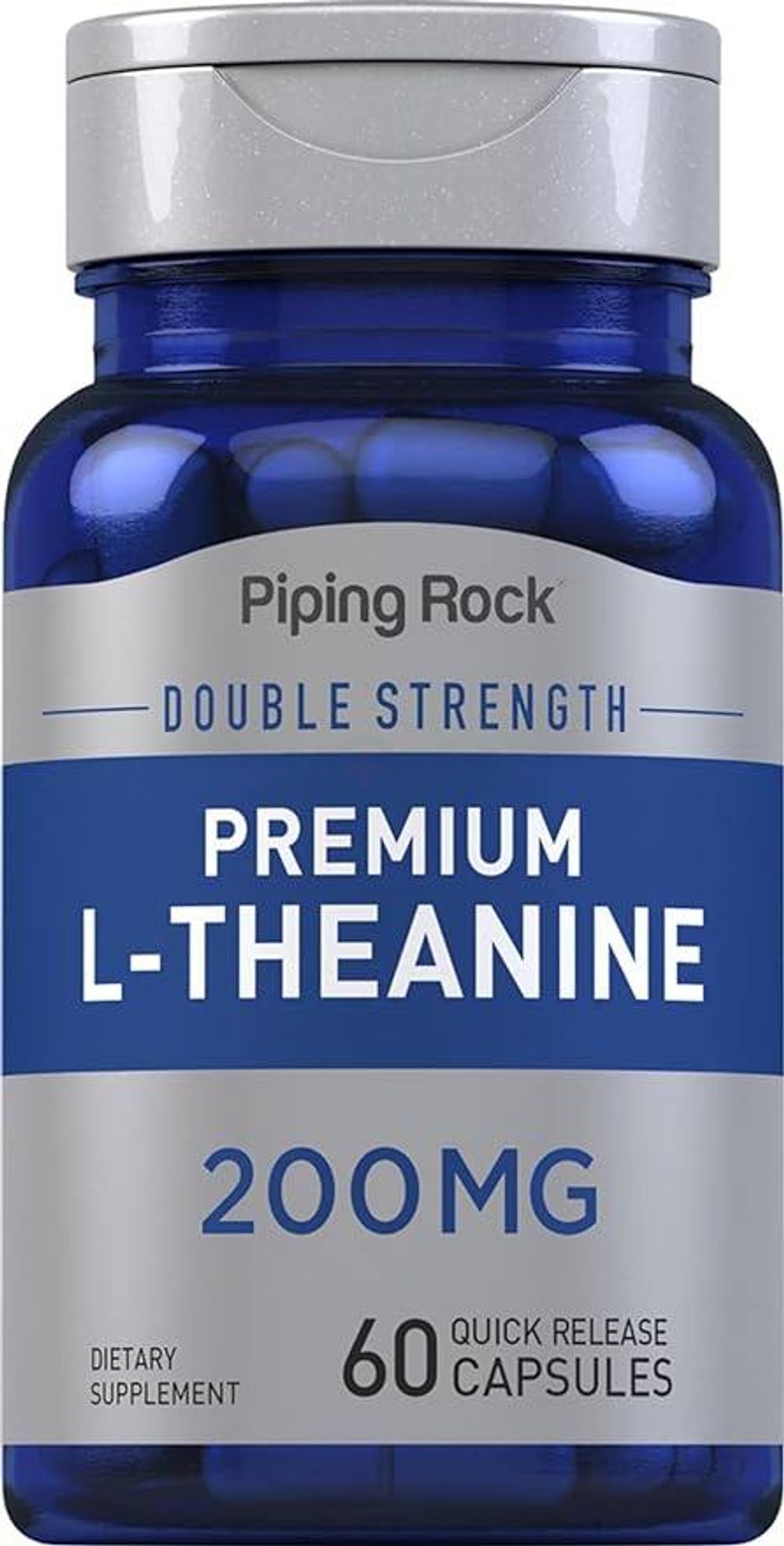 Piping Rock L Theanine 200mg Capsules | 60 Count | Non-GMO & Gluten Free Supplement  