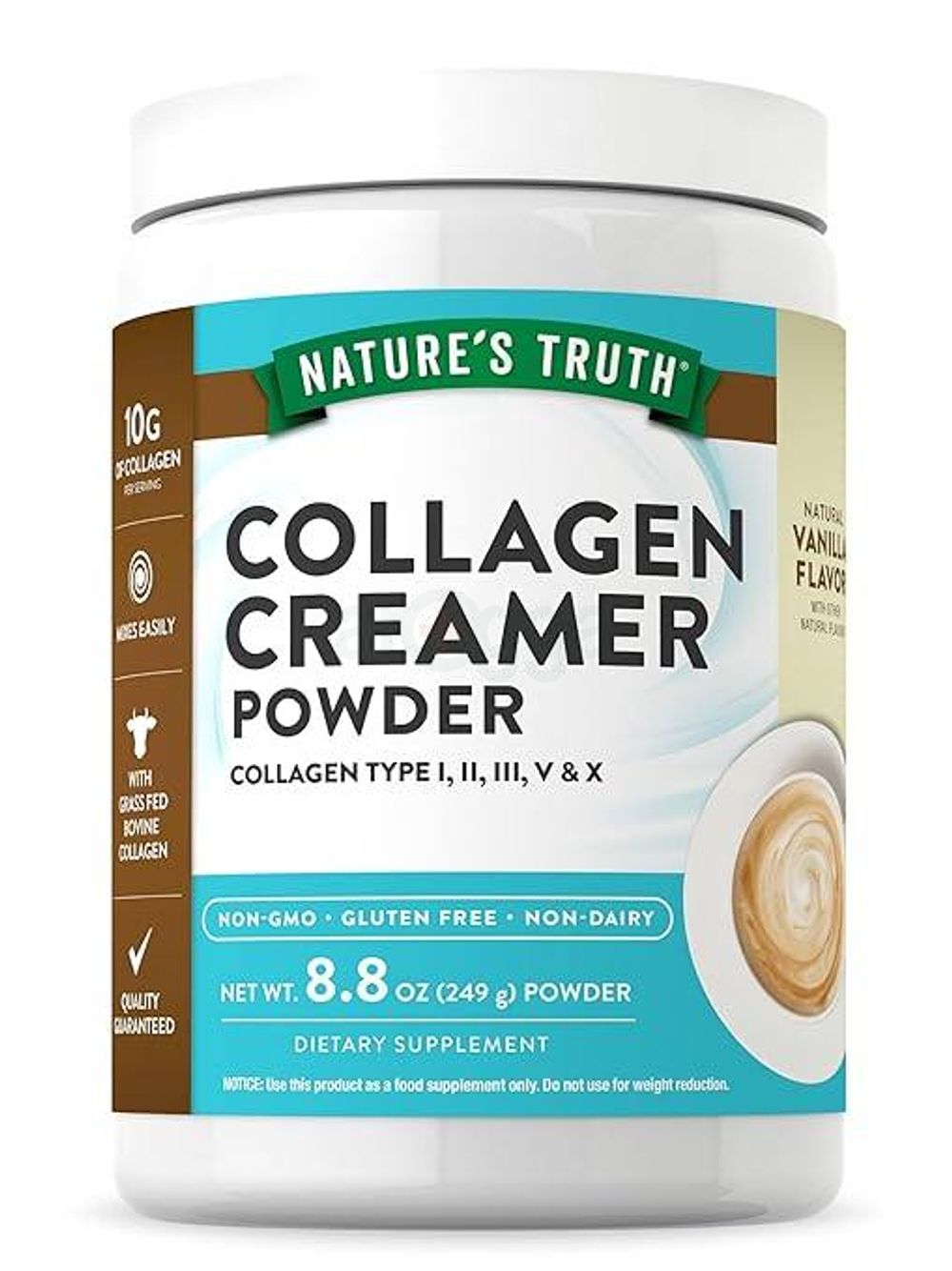 Collagen Creamer for Coffee | 8.8 oz | Vanilla Flavor | |Non-GMO & Gluten Free Protein Powder Supplement  