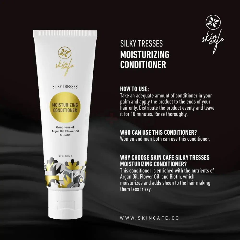 Skin Cafe Silky Tresses Moisturizing Conditioner Good Argan Oil, Flow Oil & Biotin 120ml  