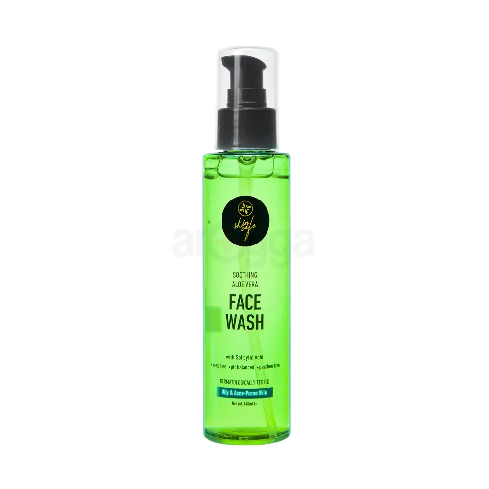 Skin Cafe Soothing Aloevera Face Wash with Salicylic Acid for Oily & Acne Prone Skin - 140ml  