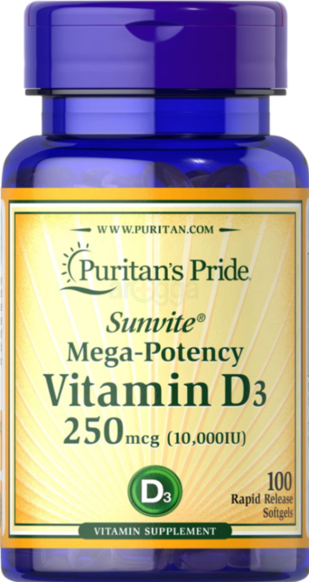 Puritan’s Pride Sunvite Mega-Potency Vitamin D3 250 mcg (10,000 IU)  