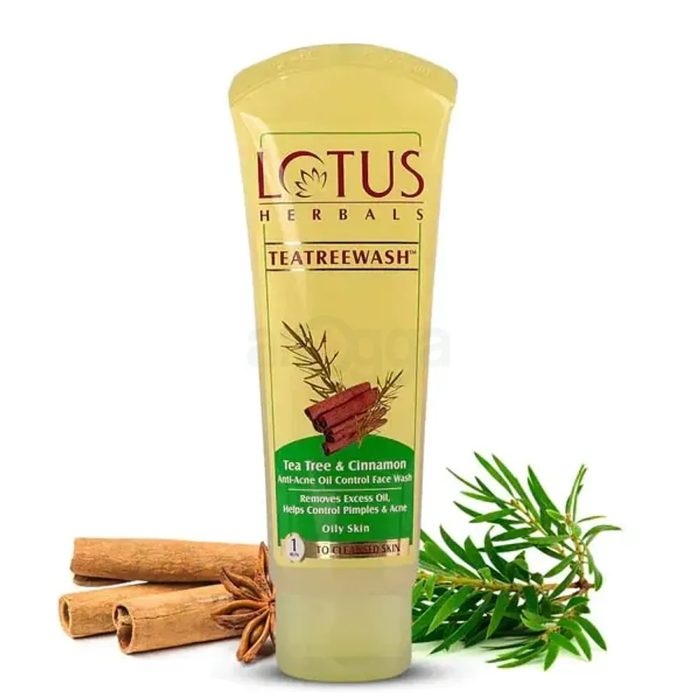 Lotus Herbals TEATREEWASH Tea Tree & Cinnamon Anti-Acne Oil Control Face Wash 80ml  