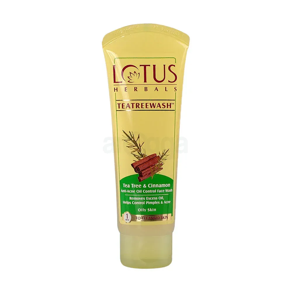 Lotus Herbals TEATREEWASH Tea Tree & Cinnamon Anti-Acne Oil Control Face Wash 80ml  