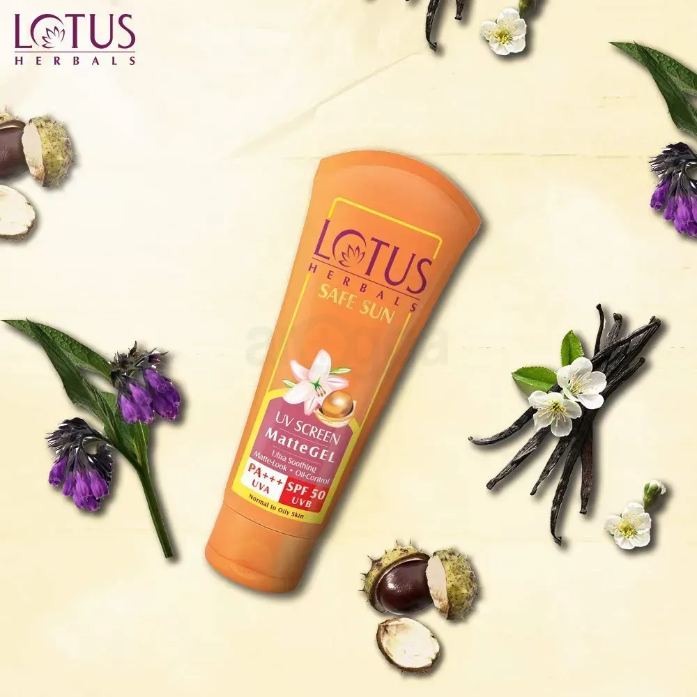 Lotus Herbal Safe Sun UV Screen Matte Gel Sunscreen SPF 50 PA+++ 50g  