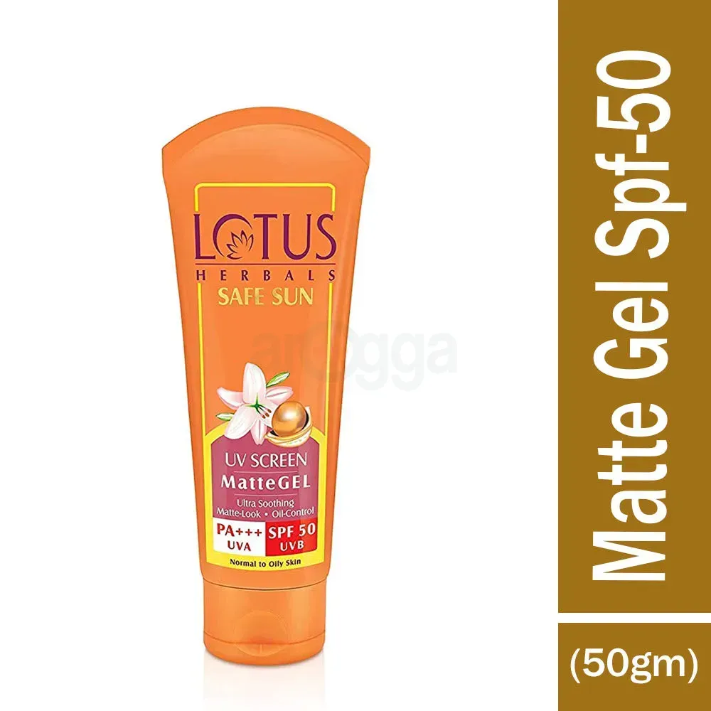 Lotus Herbal Safe Sun UV Screen Matte Gel Sunscreen SPF 50 PA+++ 50g  