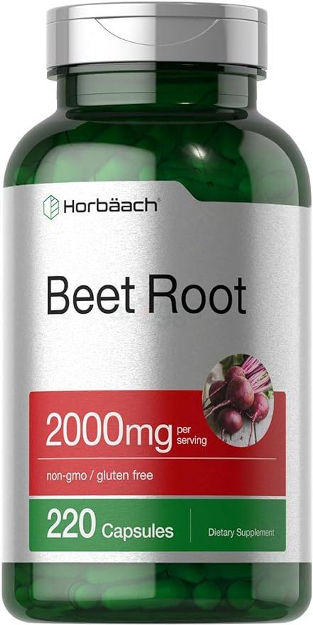 Horbäach Beet Root Powder Capsules | 220 Pills | Herbal Extract  