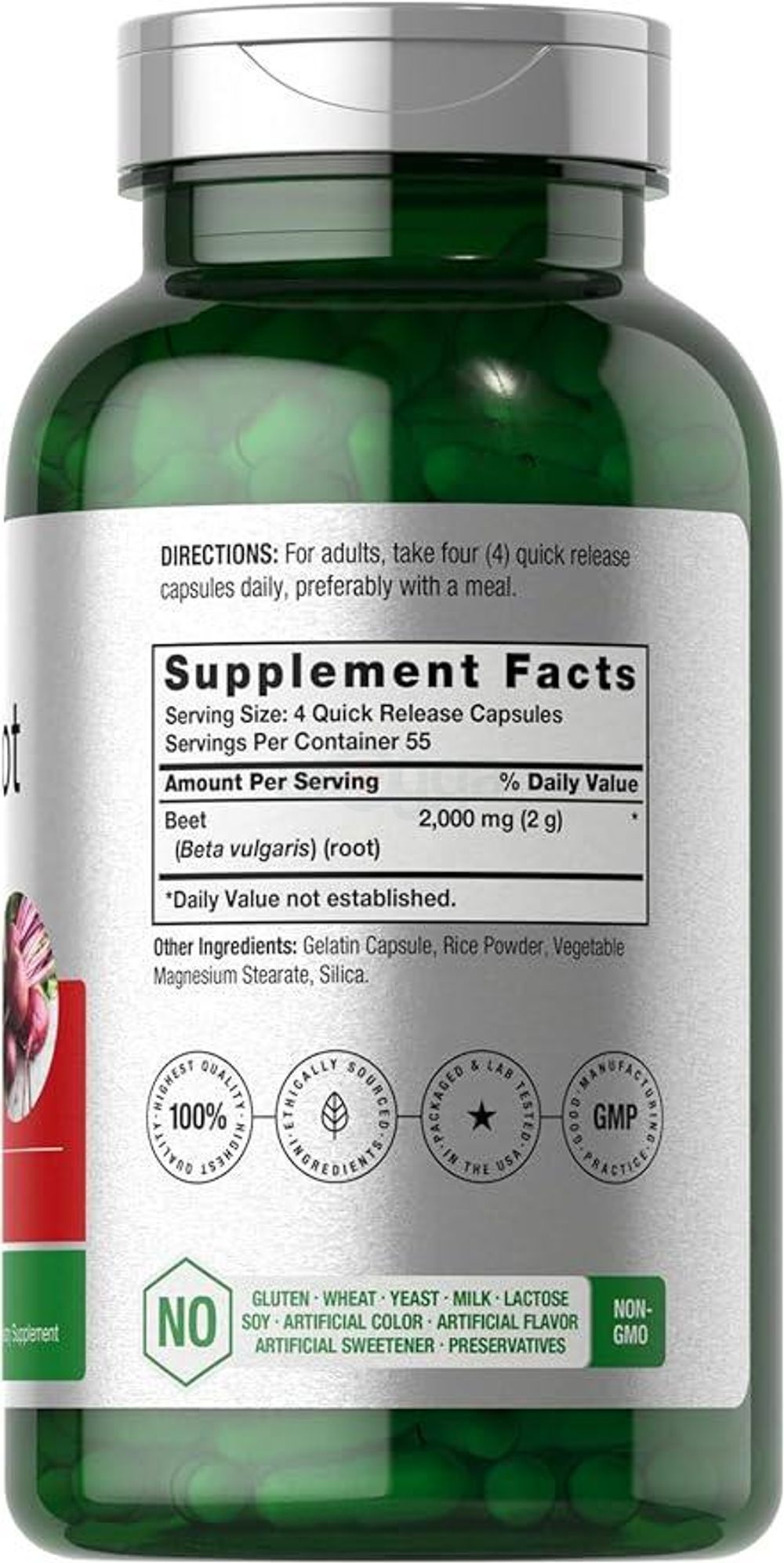 Horbäach Beet Root Powder Capsules | 220 Pills | Herbal Extract  