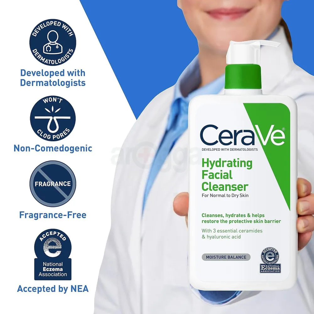 Cerave Hydrating Facial Cleanser for Normal to Dry Skin  