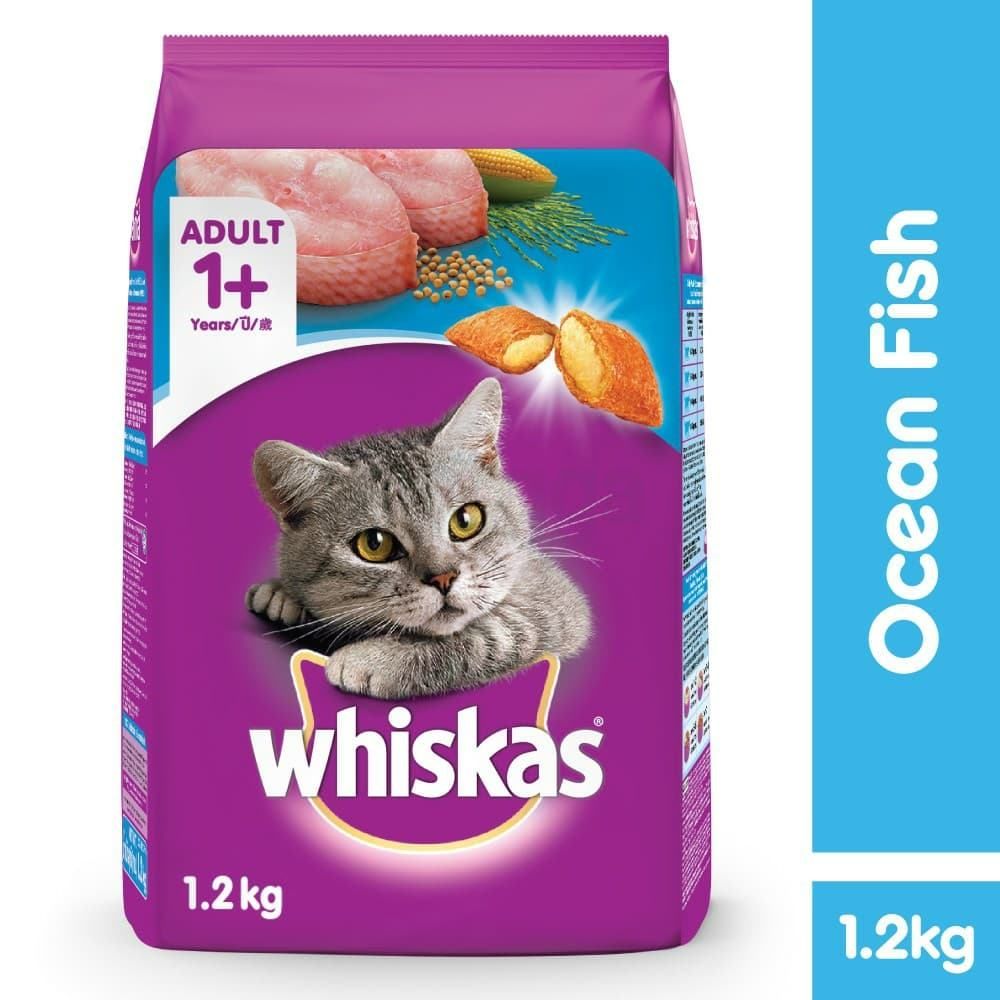 WHISKAS Ocean Fish Adult 1+ Cat Food 1.2KG
  