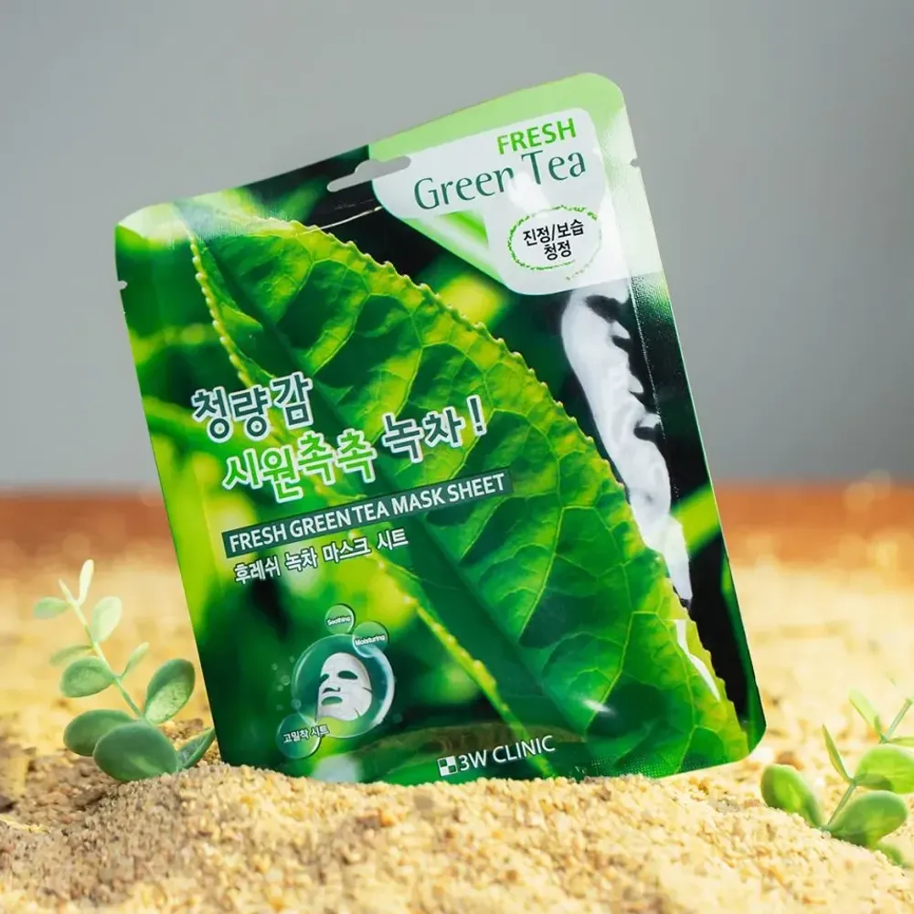 3W Clinic Fresh Green Tea Sheet Mask  