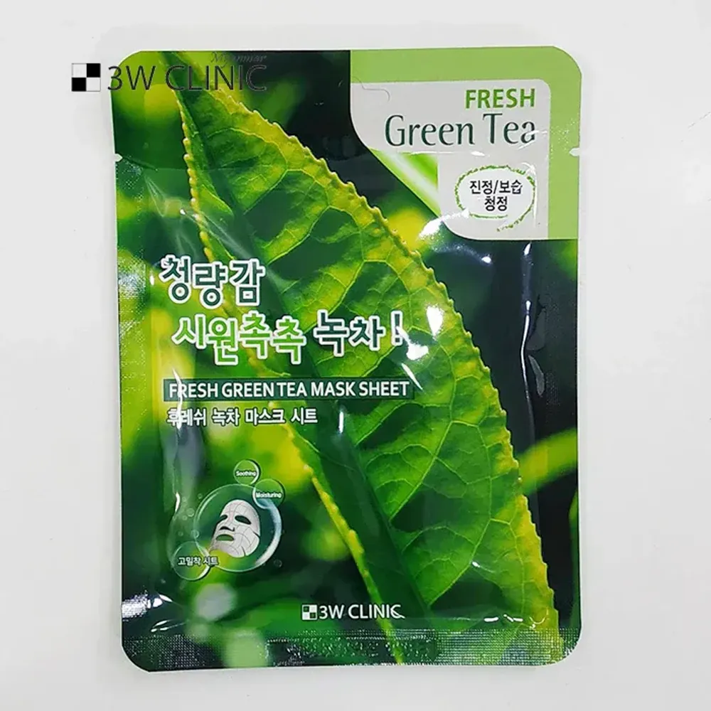 3W Clinic Fresh Green Tea Sheet Mask  