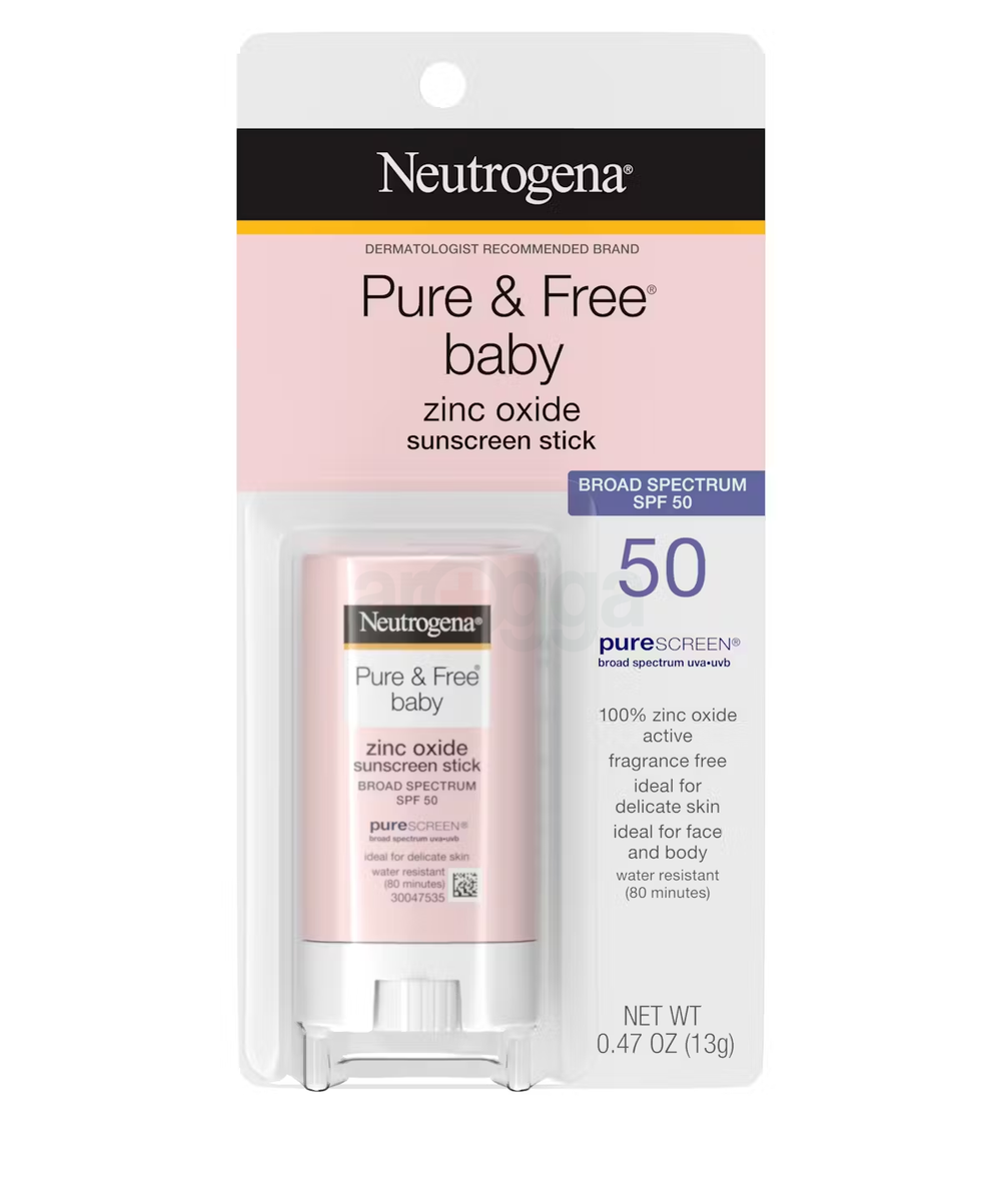 Neutrogena Pure & Free Baby Zinc Oxide Sunscreen Stick Broad Spectrum SPF 50 for Delicate Skin 13g  
