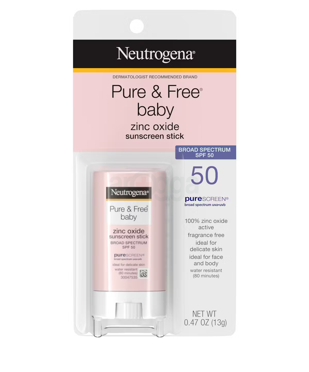 Neutrogena Pure & Free Baby Zinc Oxide Sunscreen Stick Broad Spectrum SPF 50 for Delicate Skin  