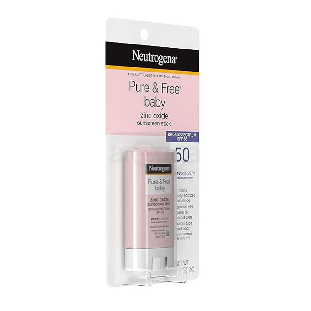 Neutrogena Pure & Free Baby Zinc Oxide Sunscreen Stick Broad Spectrum SPF 50 for Delicate Skin  