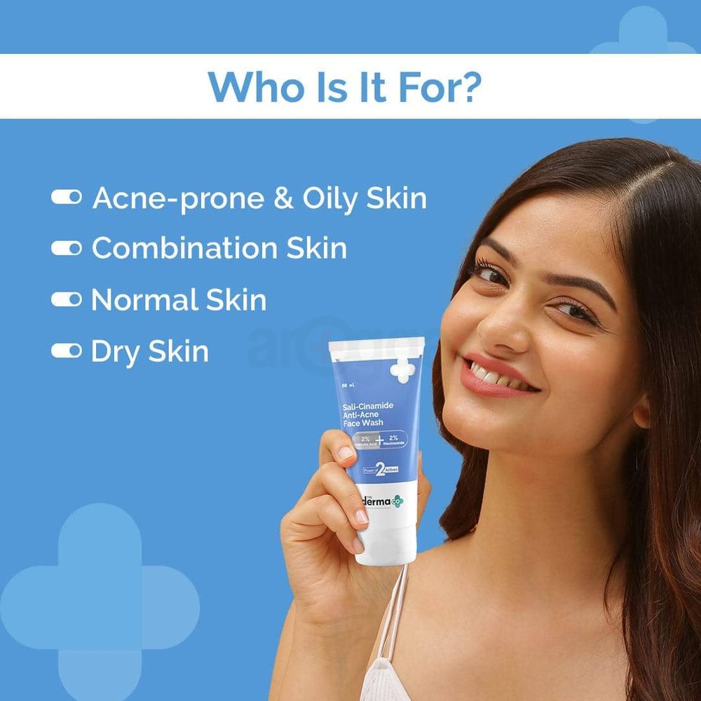 The Derma Co 2% Salicylic Acid + 2% Niacinamide Sali-Cinamide Anti-Acne Face Wash  