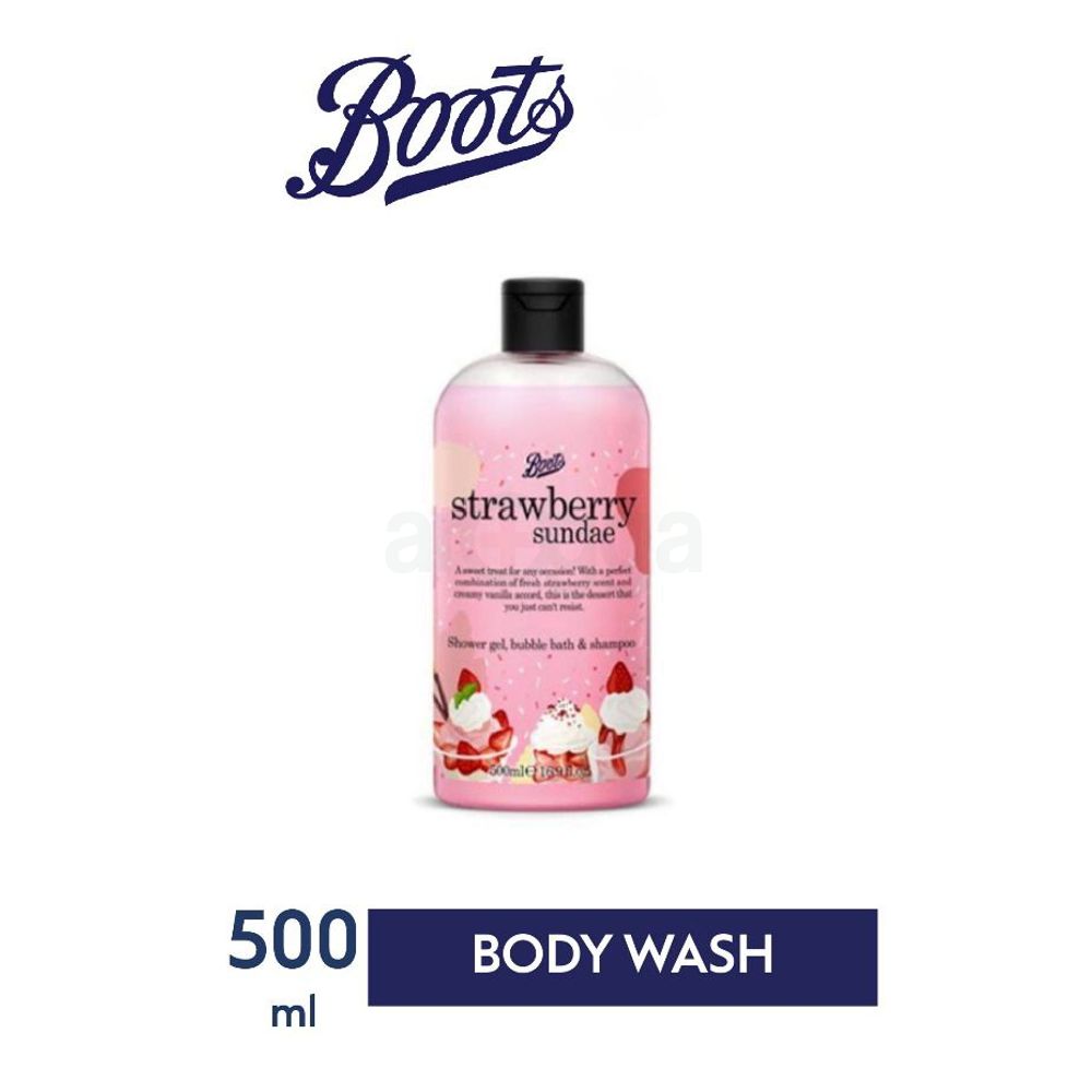 Boots Strawberry Sundae Shower Gel, Bubble Bath & Shampoo  