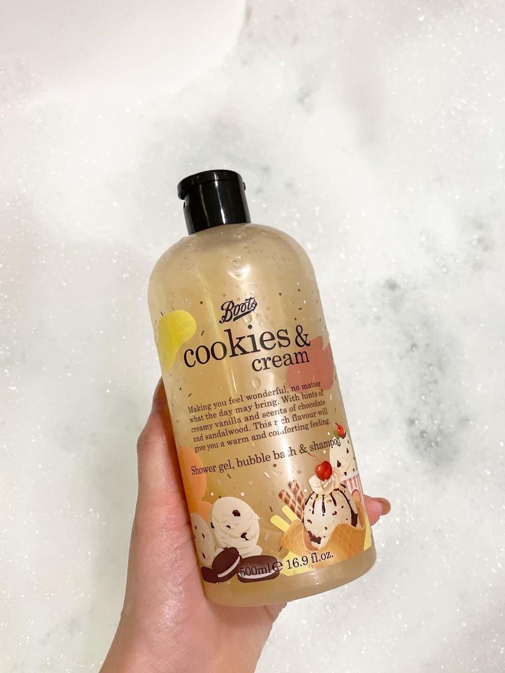 Boots Cookies & Cream Shower Gel, Bubble Bath & Shampoo  