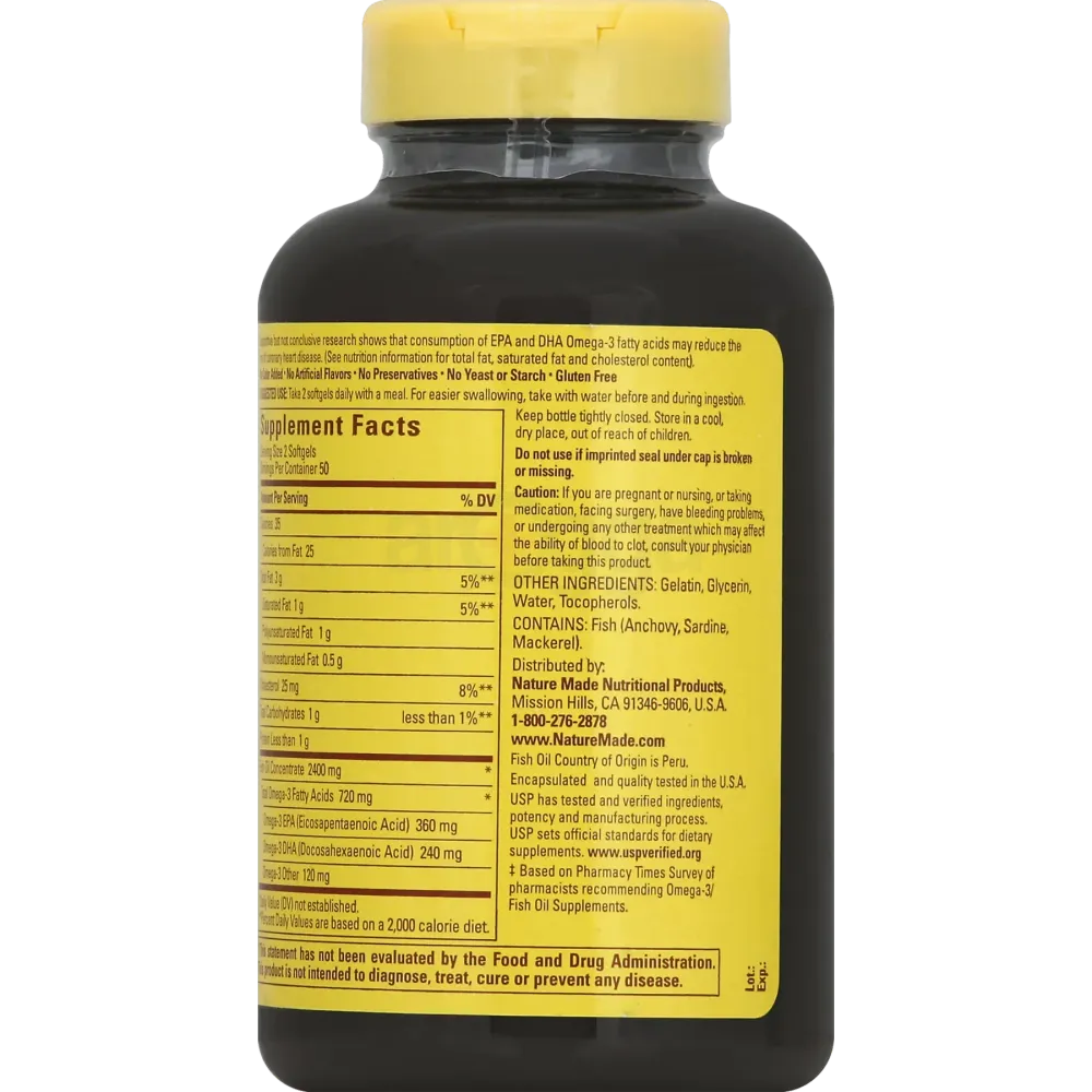 Nature Made Fish Oil 1200 mg Softgels 100 Count  