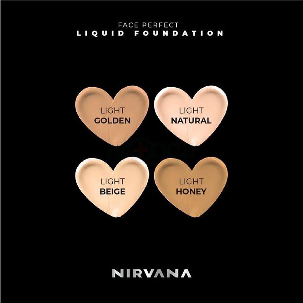 Nirvana Color Face Perfect Mattifying & Poreless Liquid Foundation - Light Beige 30ml  