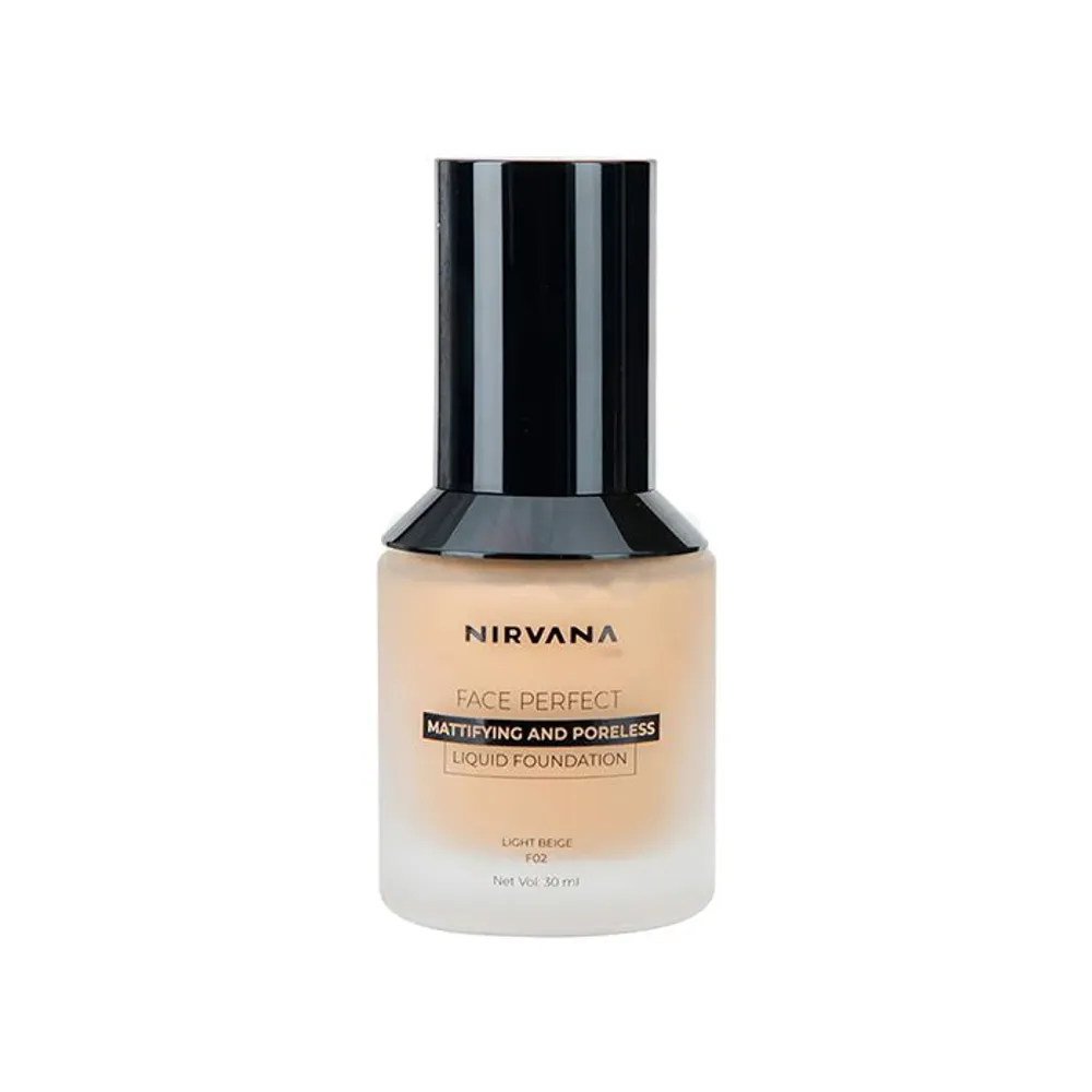 Nirvana Color Face Perfect Mattifying & Poreless Liquid Foundation - Light Beige 30ml  