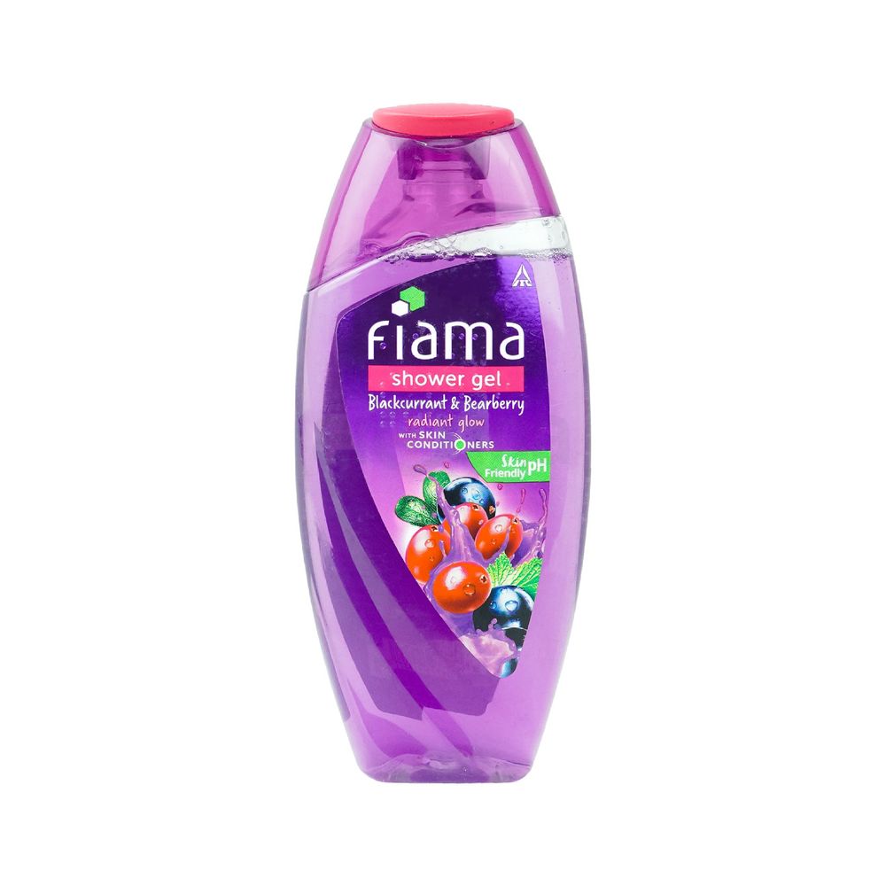 Fiama Blackcurrent & Bearberry Shower Gel With Skin Conditioners for Radient Glow  