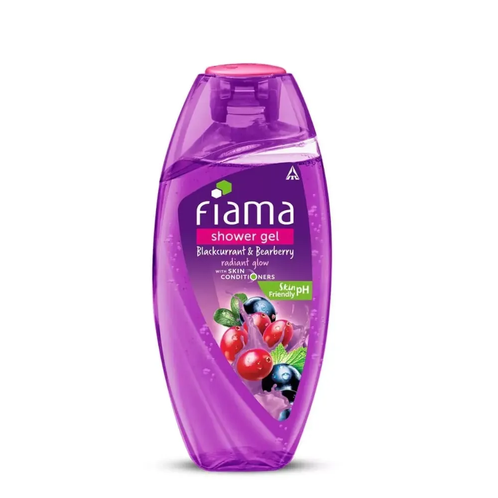 Fiama Blackcurrent & Bearberry Shower Gel With Skin Conditioners for Radient Glow  