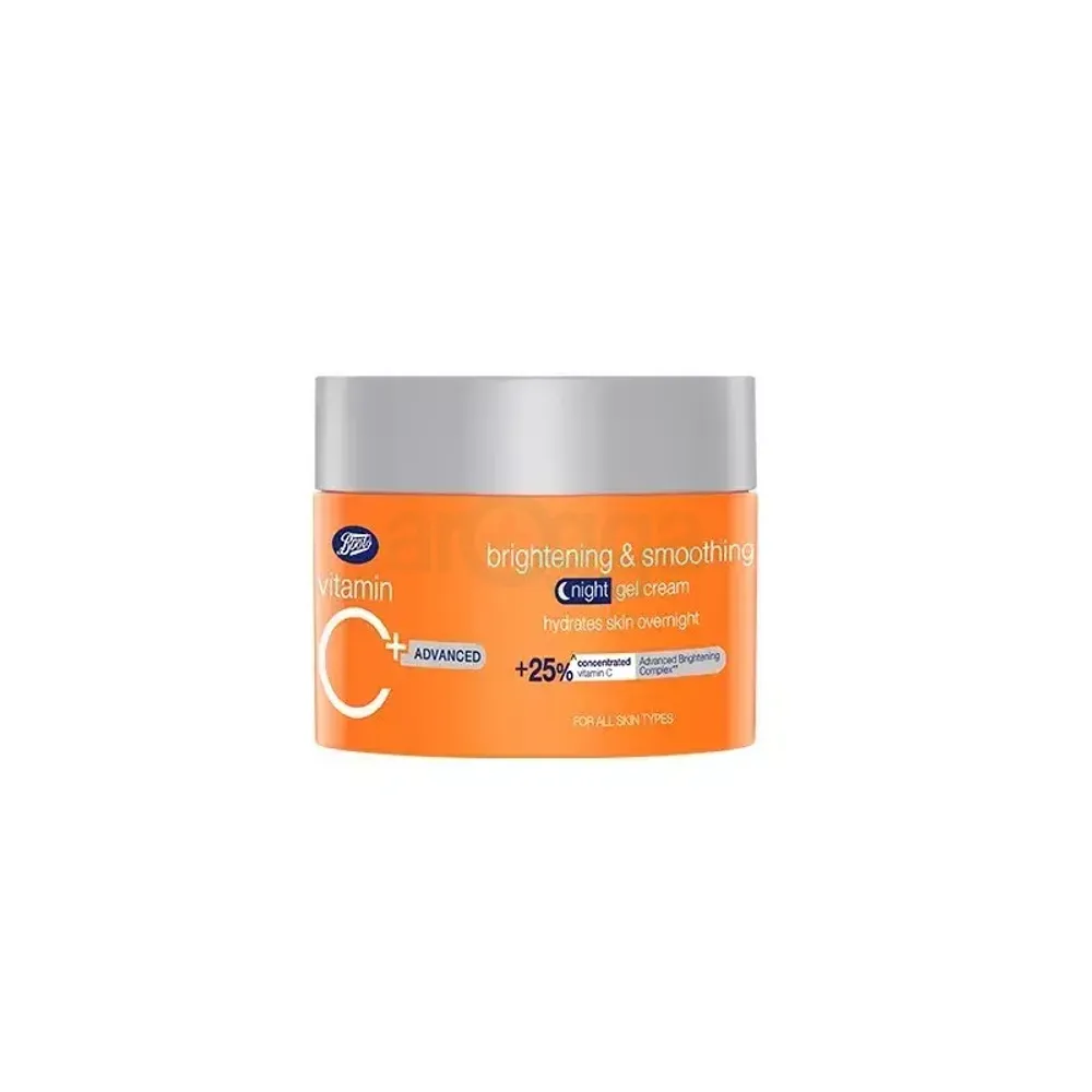 Boots Vitamin C+ Advanced Brightening & Smoothing Night Gel Cream for Radiant & Youthful looking Skin  