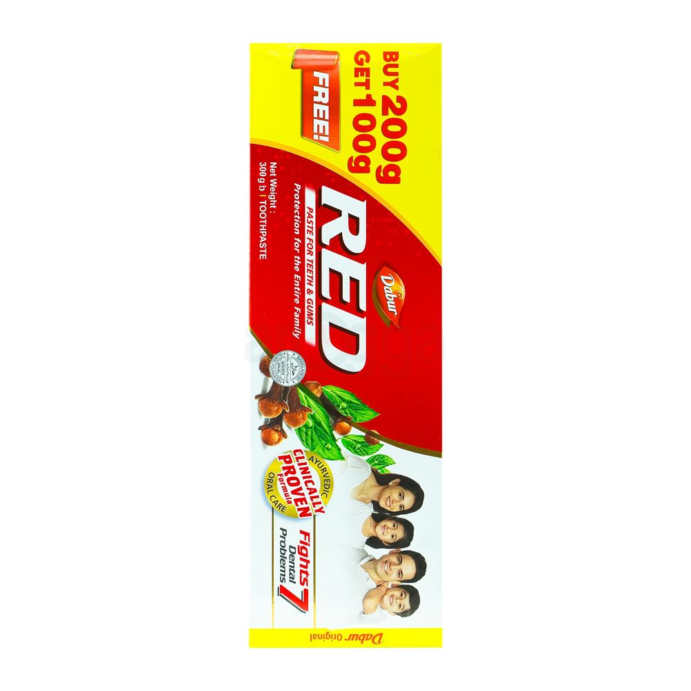 Dabur Red Toothpaste 200g (Free 100g Red Toothpaste)  