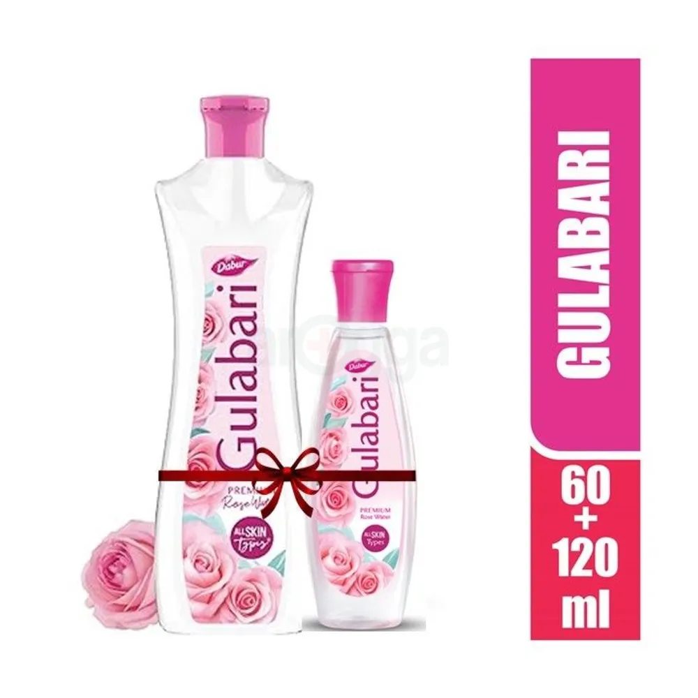 Buy 1 Dabur Gulabari Premium Rose Water 120ml Get 1 Dabur Gulabari Premium Rose Water 60ml Free  