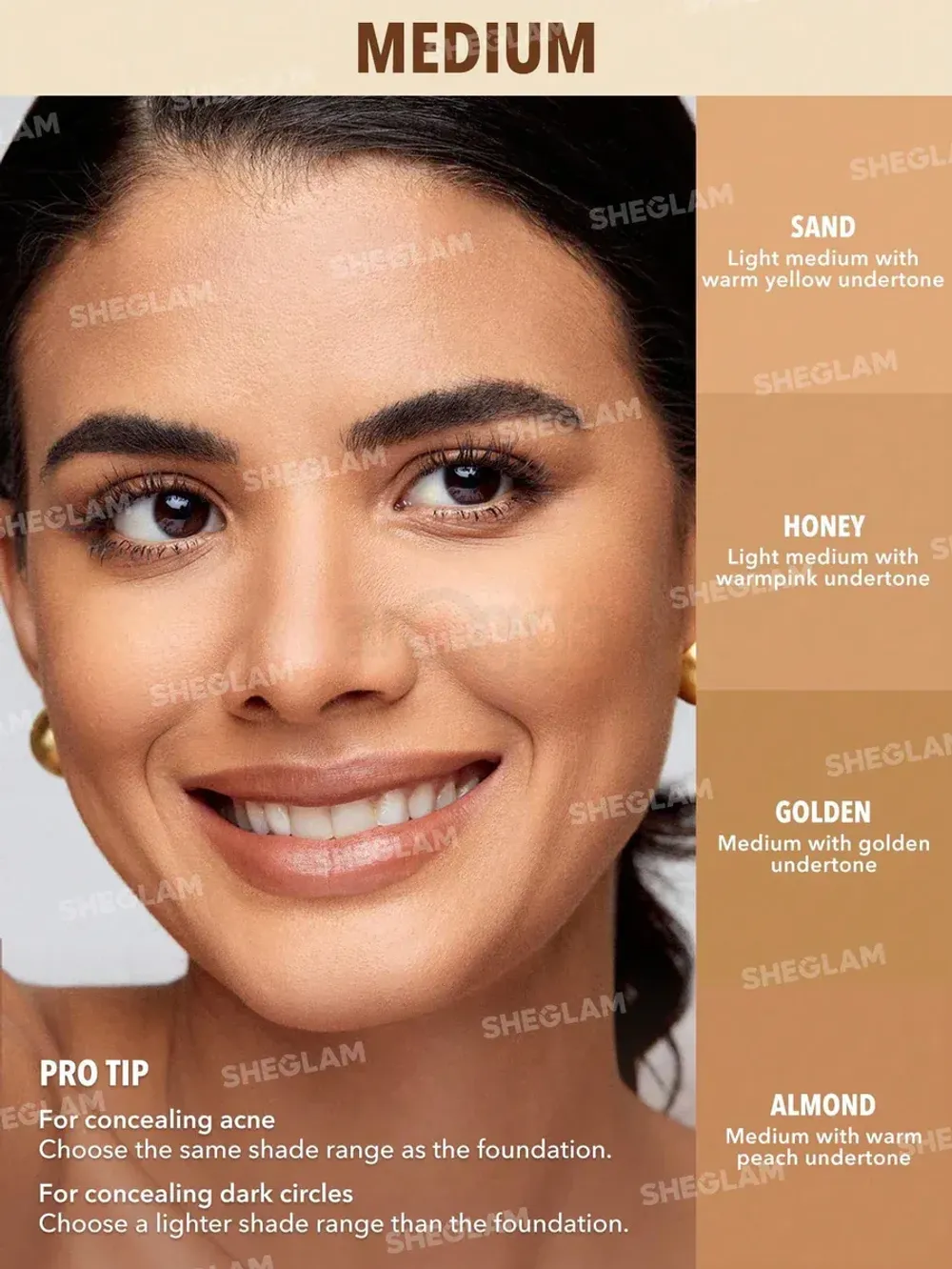 SHEGLAM Perfect Skin High Coverage Concealer - Honey  