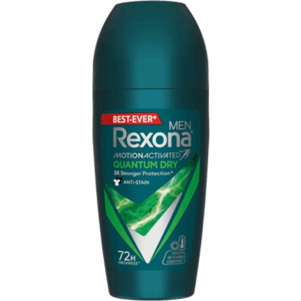 Rexona Quantum Dry 72h Anti-Stanin Roll-On for Men  