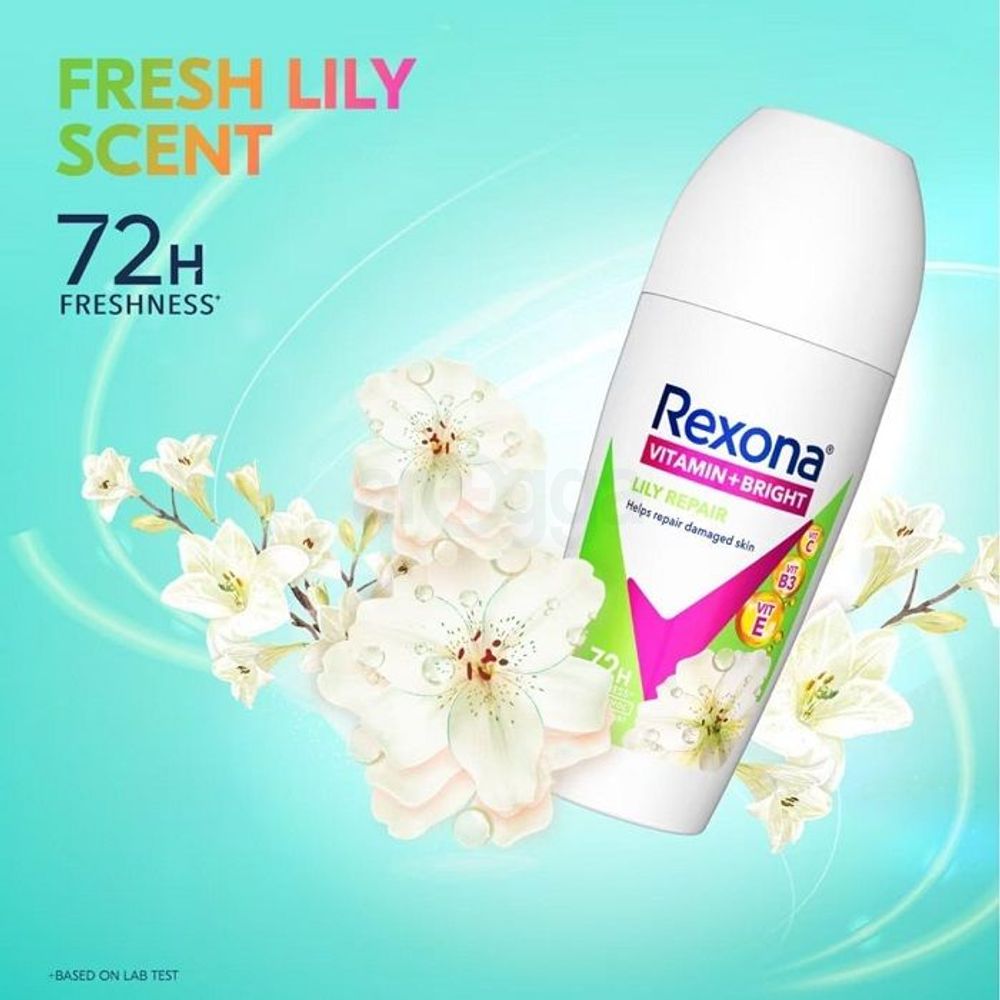 Rexona Vitamin + Bright Lily Repair 72h Freshness Roll-On for Women  