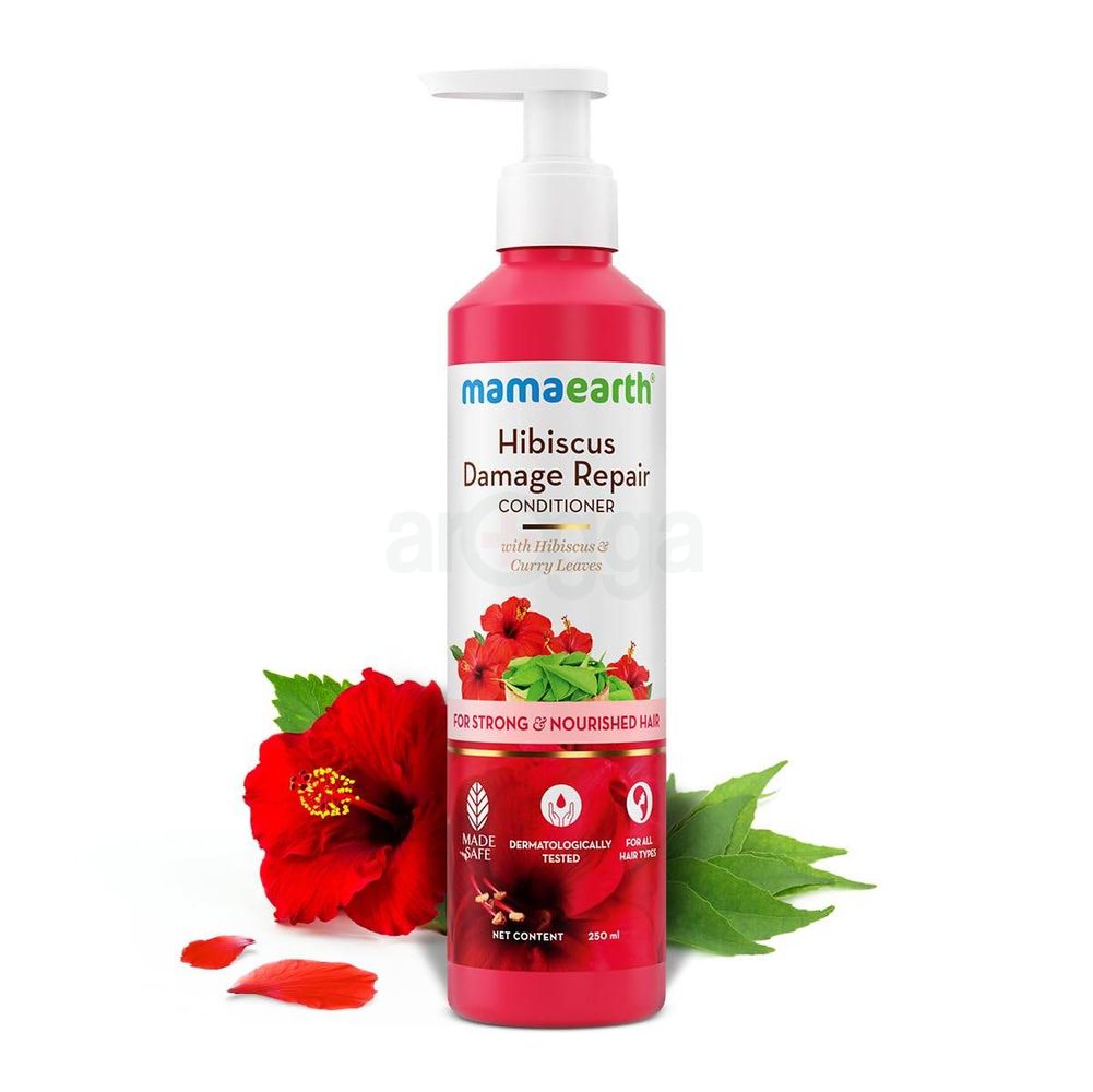 Mamaearth Hibiscus Damage Repair Conditioner With Hibiscus & Curry Leaves for Strong & Nourished Hair  