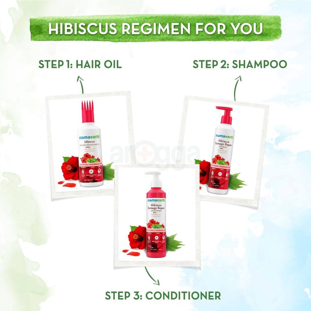 Mamaearth Hibiscus Damage Repair Conditioner With Hibiscus & Curry Leaves for Strong & Nourished Hair  