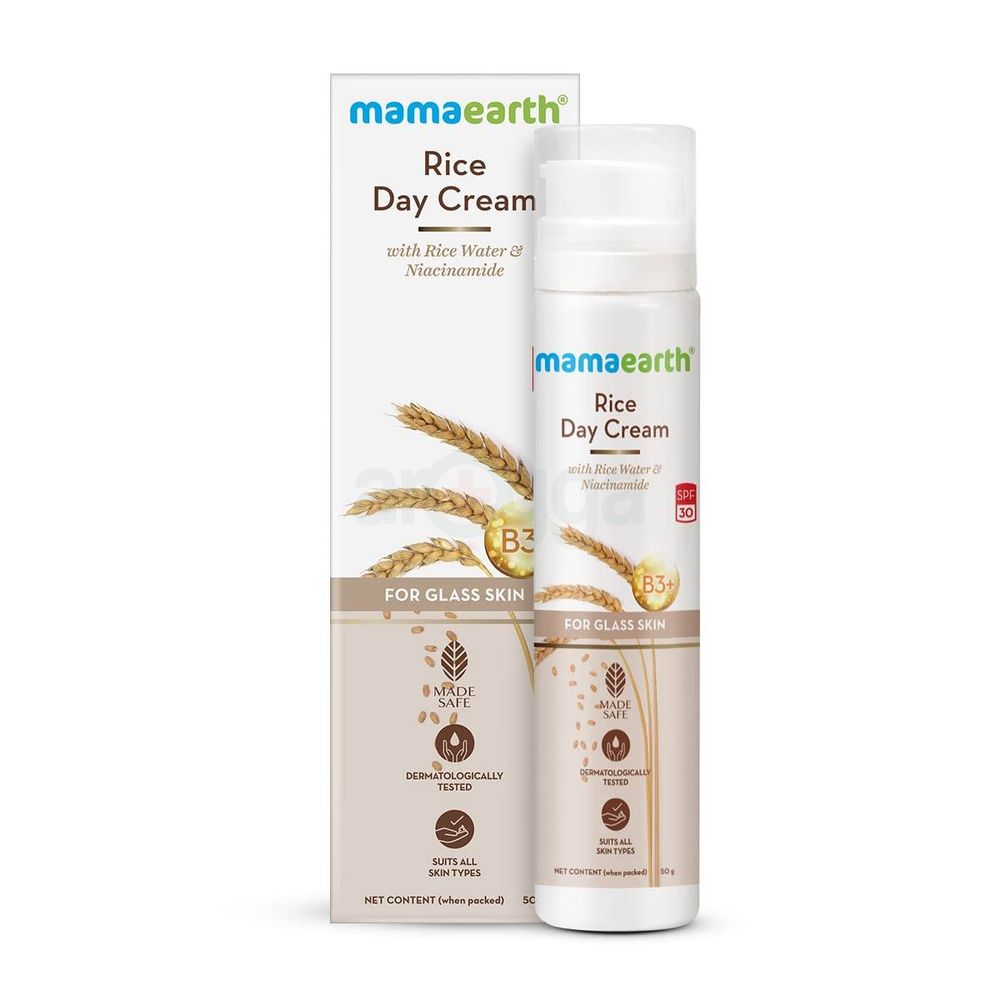 Mamaearth Rice Day Cream for daily use With Rice Water & Niacinamide for Glass Skin 50gm  