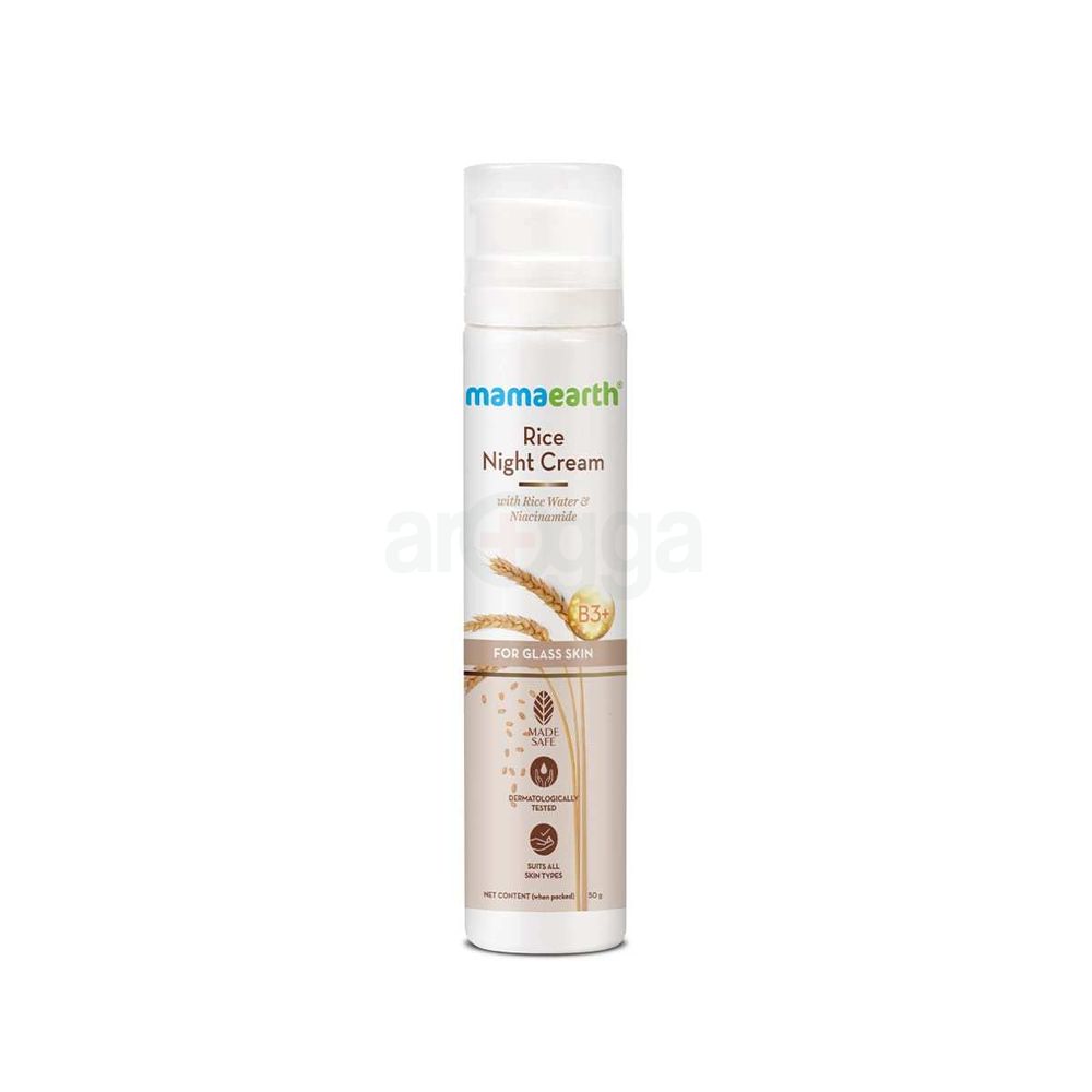 Mamaearth Rice Water Night Cream with Niacinamide for Glass Skin  