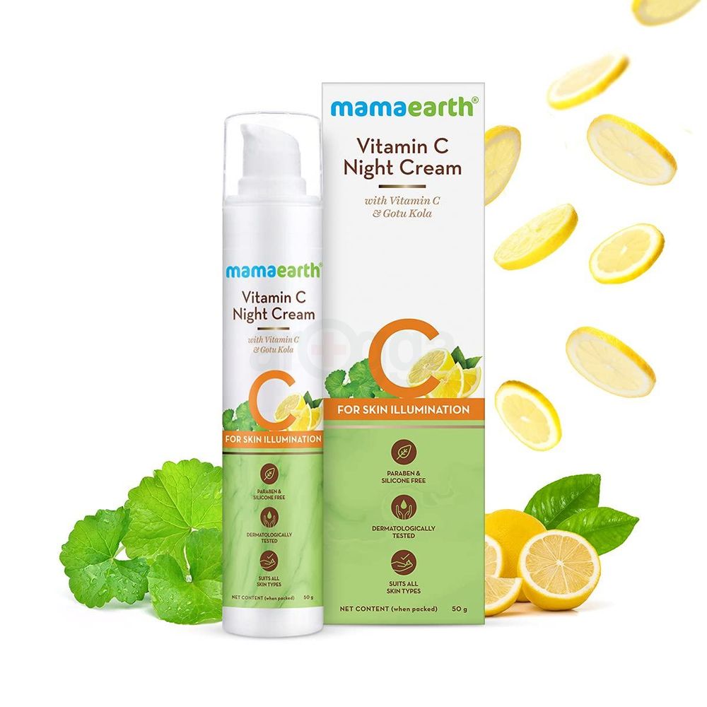 Mamaearth Vitamin C Night Cream with Gotu Kola for Skin Illumination  